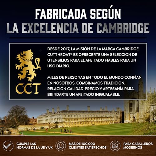 Variante de The Cambridge Cutthroat navaja de afeitar madera y acero inoxidable