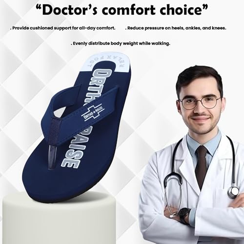 Image of Extra Soft Orthopaedic Comfort Slippers for Men | Anti-Skid, Arch Support, Doctor Recommended Flip Flops | Relax Footwear for Heel & Ankle Pain Relief