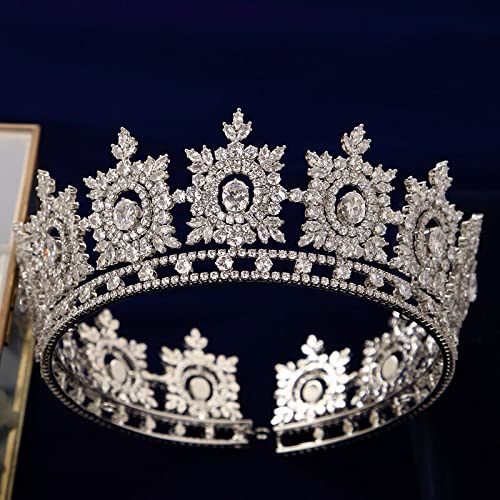 Diamond Tiara Royal Oversize Princess CZ Crystal Bride Tiaras Sparkling Zircon Bridal Crowns Tocado Novia Headband Wedding Hair Accessories