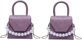 2 Pçs Bolsa Pérola Pequena Bolsa De Ombro Quadrada Carteira Crossbody Bolsas Crossbody Para Mulheres Mini Bolsa Tipo Sling Para Mulheres Bolsa Crossbody Bolsa Clutch Bolsa Handel