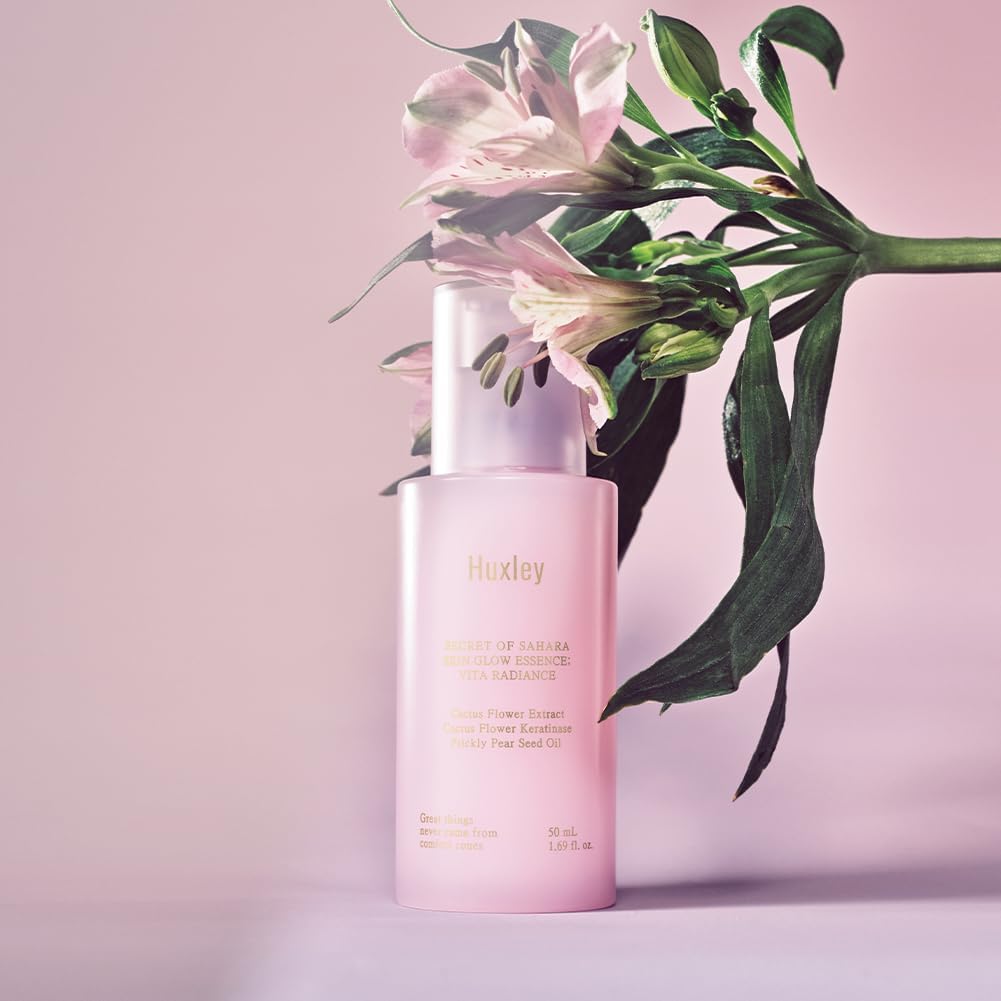 Huxley Secret of Sahara Skin Glow Essence Vita Radiance, 3% Niacinamide Face Serum, Korean Skincare Essence for Dewy Glow, Glass Skin Finish | 50ml / 1.69 fl. oz. - Image 4