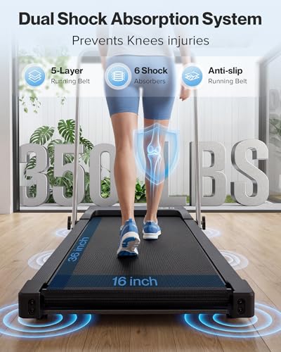 Image of WELLFIT Walking Pad with 10% Incline, Folding Treadmill for Home and Office | 350 lbs Capacity, 3.0 HP Portable Under Desk Treadmill with Handle Bar, APP, Remote & Smart Voice Control