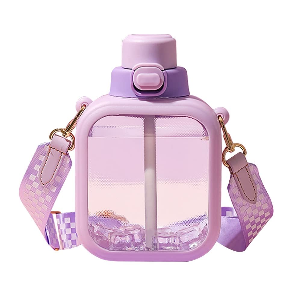 botella de agua para acampada, Botella de agua plana(Purple)