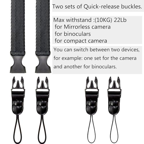 Kameragurt Schmal,Kamera Tragegurt,Gurt für kompaktkamera,kamera Band Schnellverschluss,Camera Strap Thin Short,tragegurt fernglas,Schwarz,99CM