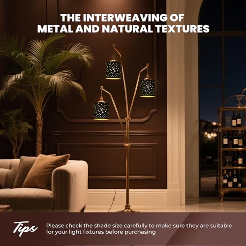 2 Pack Small Metal Lamp Shades, Cylinder Metal - image 3