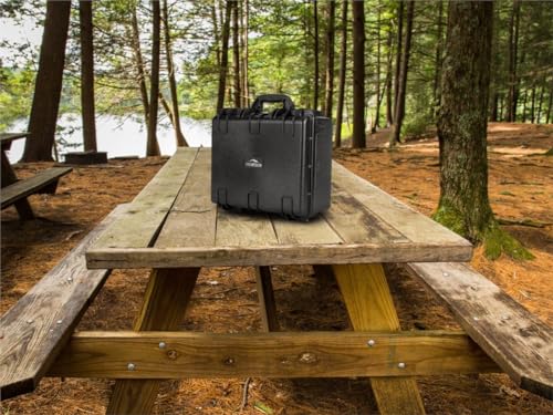 Image of Monoprice Weatherproof Hard Case with Customizable Foam - Shockproof, IP67 Level Dust and Water Protection Up to 1 Meter Depth , 19in x 16in x 8in, 28.5 Liter, Black - Pure Outdoor Collection