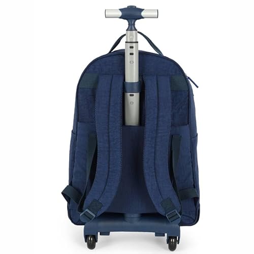 Kit de Mochila de Rodinha Juvenil em Crinkle e Lancheira Térmica by Up4You Ref.49153 (AZUL)