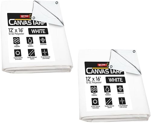 Miniatura 71 de Mytee Products Lona de lona marrón oscuro de 6 x 8 pies de 12 onzas, resistente al agua y transpirable, lonas resistentes, cubierta de lona