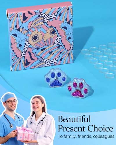 Image of Plifal Xray Markers with Lead Initials Paw - X-ray Markers Glitter Deep Rose & Blue Resin Radiology with Letter Include Reusable Adhesive Tape to Nurse Radiologist Badge Reel Buddy, Easy to Identify
