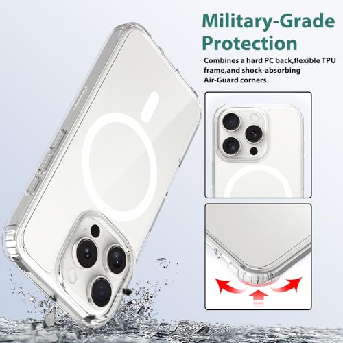 Image of for iPhone 16 pro Case [Compatible with Magsafe] Translucent Matte Phone Cover, [10 FT Military Grade Drop Protection] Slim Durable Shockproof Protective Bumper (Transparent Magnetic, iPhone 16 Pro)