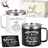 LiqCool Grandparents Gifts for Pregnancy Announcement Promoted to Grandparents 2025 14 Oz Insulated Mugs Christmas Gifts for New Grandparents Grandma and Grandpa Gifts Black White
