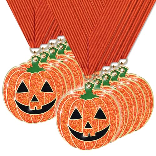 Glitter Halloween Pumpkin Medals Value Pack with...