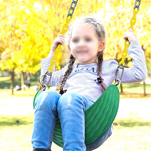 Dolibest Heavy Duty Swing Seat with 66’’ Chain and Carabiners, Comfortable and Durable Plastic Coated Swing Set Accessories Replacement for Outdoor Playground, Green - image 2