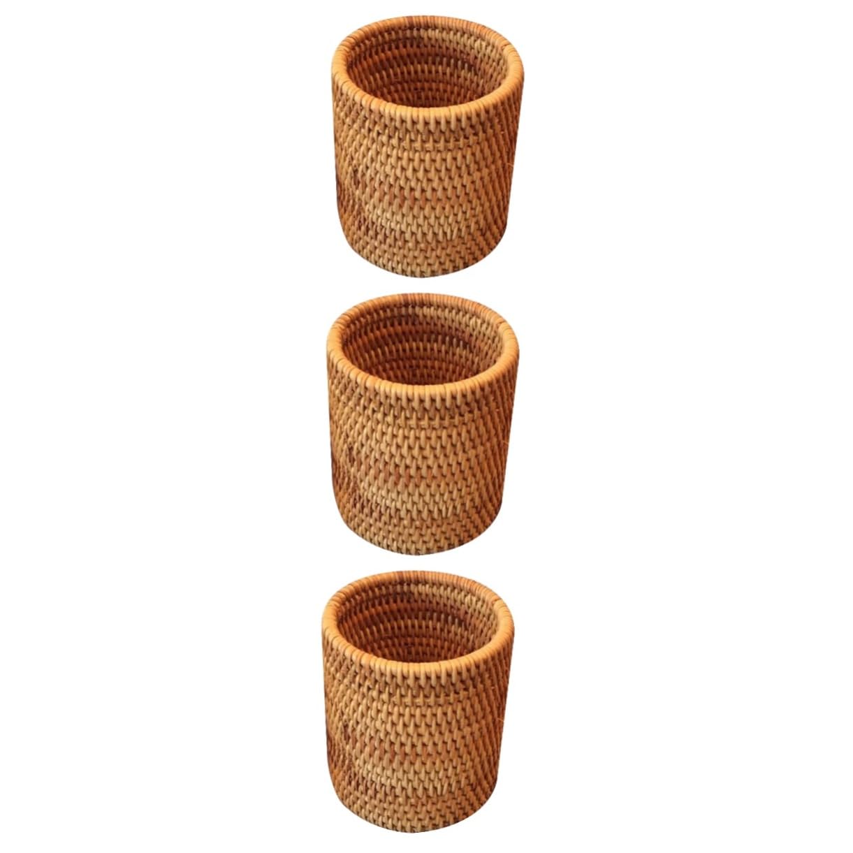 Panier tressé en rotin fait main pour bureau élégant et thé