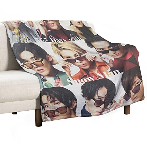 Snow-man 目黒蓮 ラウール 岩本照 深澤辰哉 佐久間大介 向井康二 阿部亮平 渡辺翔太 宮館涼太 エアコンブランケット お昼寝ブランケット フランネル 毛玉防止 通気性 耐久性 芸能人応援 おしゃれ かわいい 男前 男女兼用 肌に優しい 四季通用