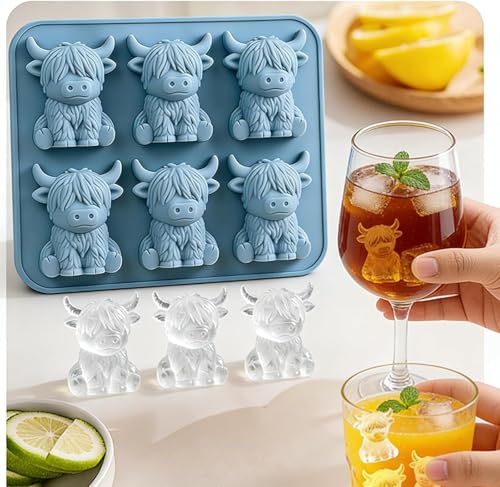 Molde para cubitos Mini Highland Cow miniatura 2