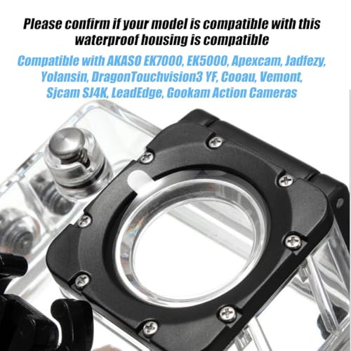 Action Cam Protective Case Waterproof Case for AKASO EK7000 /SJCAM SJ4000/Apexcam M80AIR/Vemont/HLS/WOLFANG GA100/Pro Xtreme Action Camera Waterproof Case