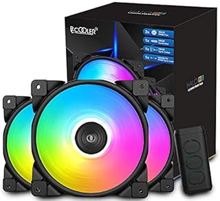 PCCOOLER 120mm Case Fan Dawn Series, 3M120HALO LED RGB Silent Fans - Advanced Lighting Customizations with 7 Colors&10 Lighting Modes - PWM High Performance Cooling Fan for PC Case Computer Fan