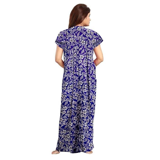 Image of Nighty for Women Cotton Printed Maxi Gown Ankle Length Nighty Night Dress Gown for Women Maxi - (Pack of 2)