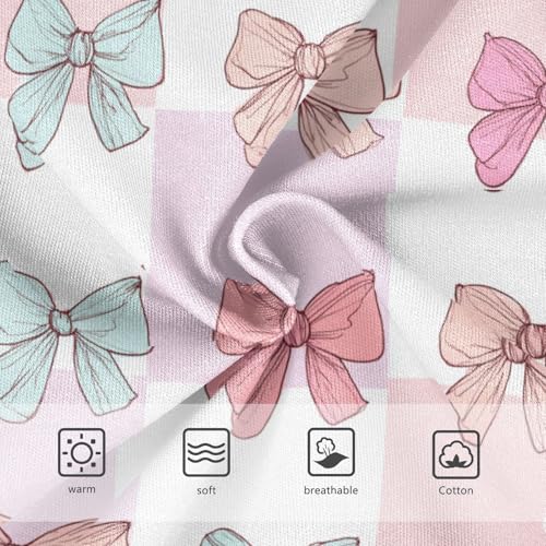 Wusikd Bows Checkered Girls' Underwear Cotton Girls Briefs Soft Toddler Underwear 2T3