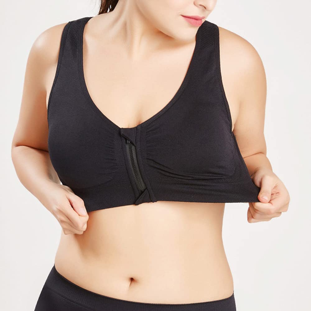 Rojeam Femme Soutien-Gorge de Sport Zippée Devant Soutiens-Gorge pour Fitness Jogging Yoga