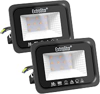 EXTRASTAR 10W LED Kültéri Reflektor 2 Darabos Szett, 800 lm Melegfehér Fényszóró IP65 Vízálló Kerti Világítás Udvar Garázs 1