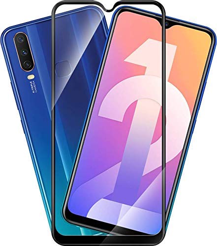 Image of ZARALA Tempered Glass Screen Protector Compatible for (Black) with Edge to Edge Coverage and Easy Installation kit (Vivo Y17)