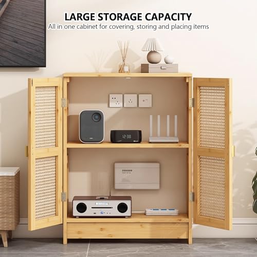 Router Regal aus Holz – organisiert WLAN-Geräte und elektrische Boxen für Zuhause, Schlafzimmer und Wohnzimmer