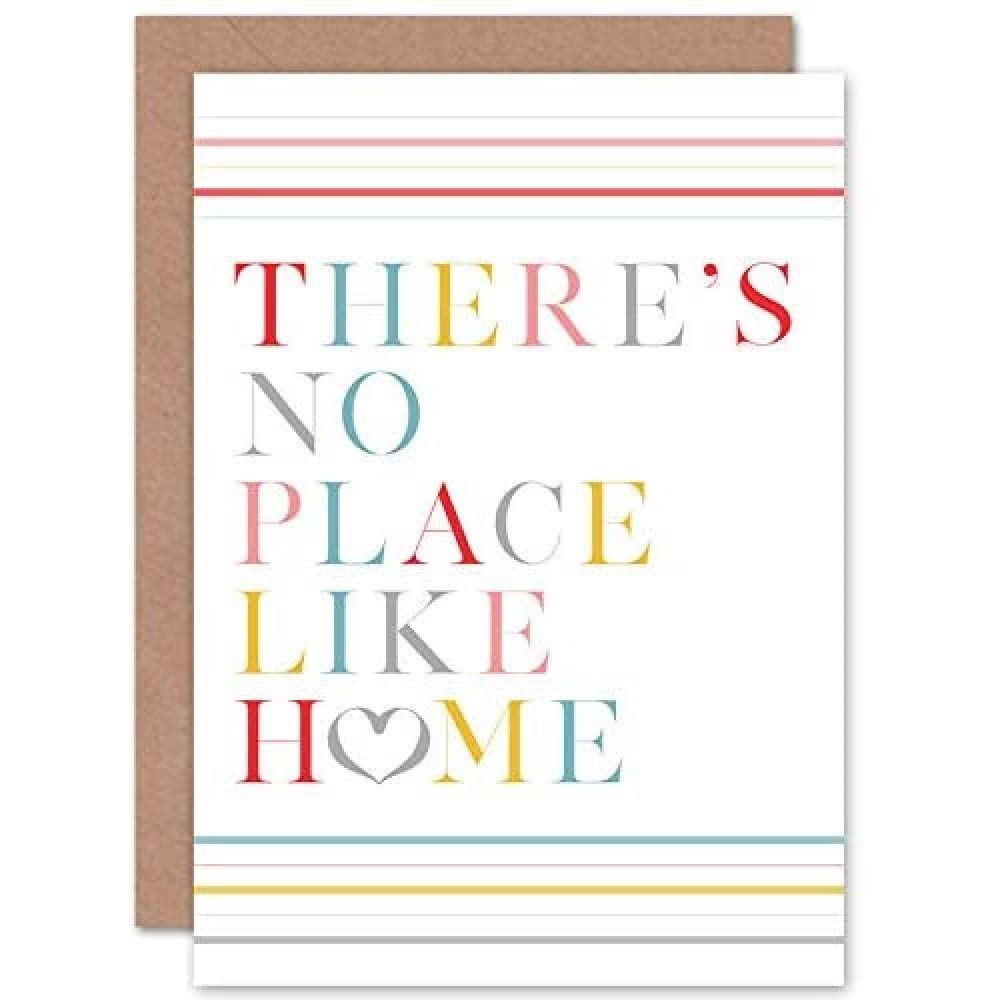Wee Blue Coo No Place Like Home Love Heart Quote Sealed Greeting Card Plus Envelope Blank inside