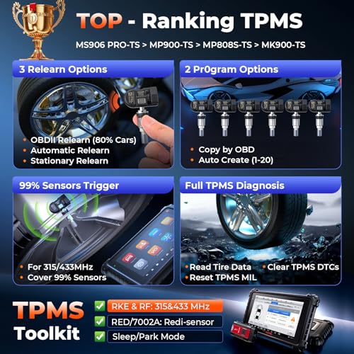 Autel MaxiSYS MS906 PRO-TS Scanner, 2026 MS906 Pro TS Up of MS906 MAX MS906Pro MP900TS MS906TS MP900BT, OE TPMS & Code, Bidirectional Scan Tool, 3000+ Test, 36+ Service, DOIP&CAN FD, FCA - Image 5