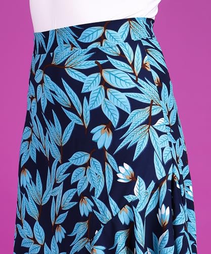 Image of POPWINGS Casual Floral Printed Asymmetric Flare Skirt for Women || Stylish Knee-Length Flare Women Skirt Trendy Western Regular Wear Knee-Length Women Skirt