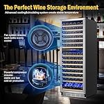 Wine Cooler Refrigerator 24 Inch, 180 Bottles Large Wine Fridge Dual Zones, Tall Freestanding/Built-in Wine Cellar Professional with Reversible Door Sliding Rail Shelves - Image 4