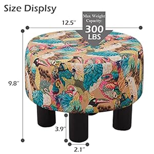 Cpintltrlinenottomanroundfootreststoolupholsteredstepstoolottomanssofastool4woodlegswithantislippadsmodernaccenthomedecorsuitableforlivingroombedroomentrywaypeacock Urban Country Home Decor Cpintltr linen ottoman round footrest stool upholstered step stool ottomans sofa stool 4 wood legs with anti slip pads modern accent home decor suitable for living room bedroom entryway peacock urban country home decor