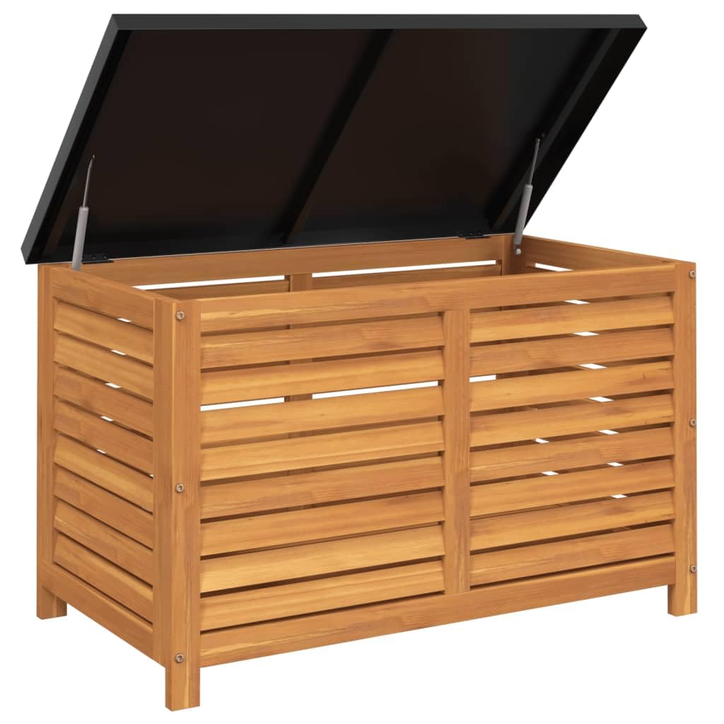 Contenitore da Giardino 90x48x55 cm Baule Esterno Legno Massello Acacia