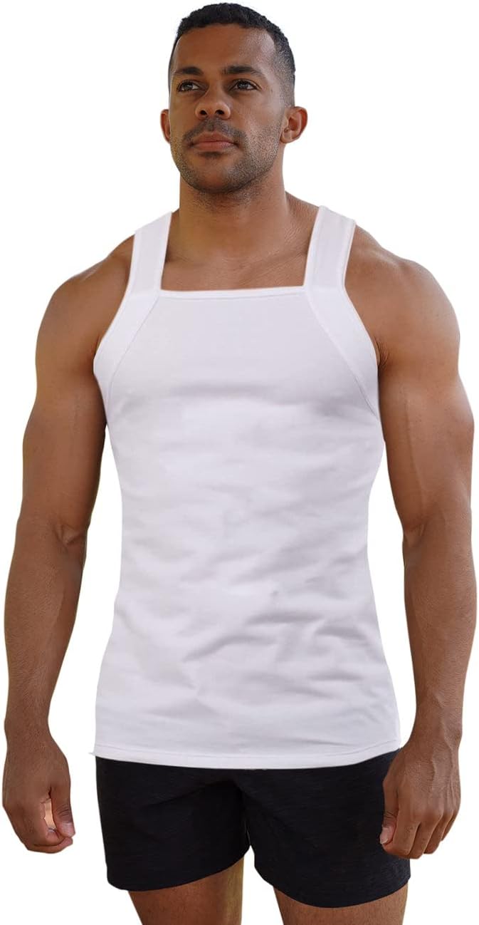 Different Touch Men Athletic Style Square Cut Tank Top