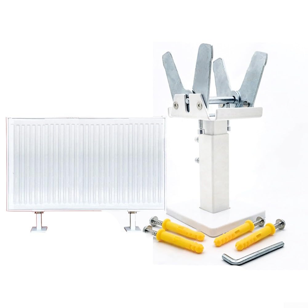 Soporte de radiador, soporte de panel de acero ajustable resistente para calentador montado en la pared, soporte de pie para radiador de calefacción central