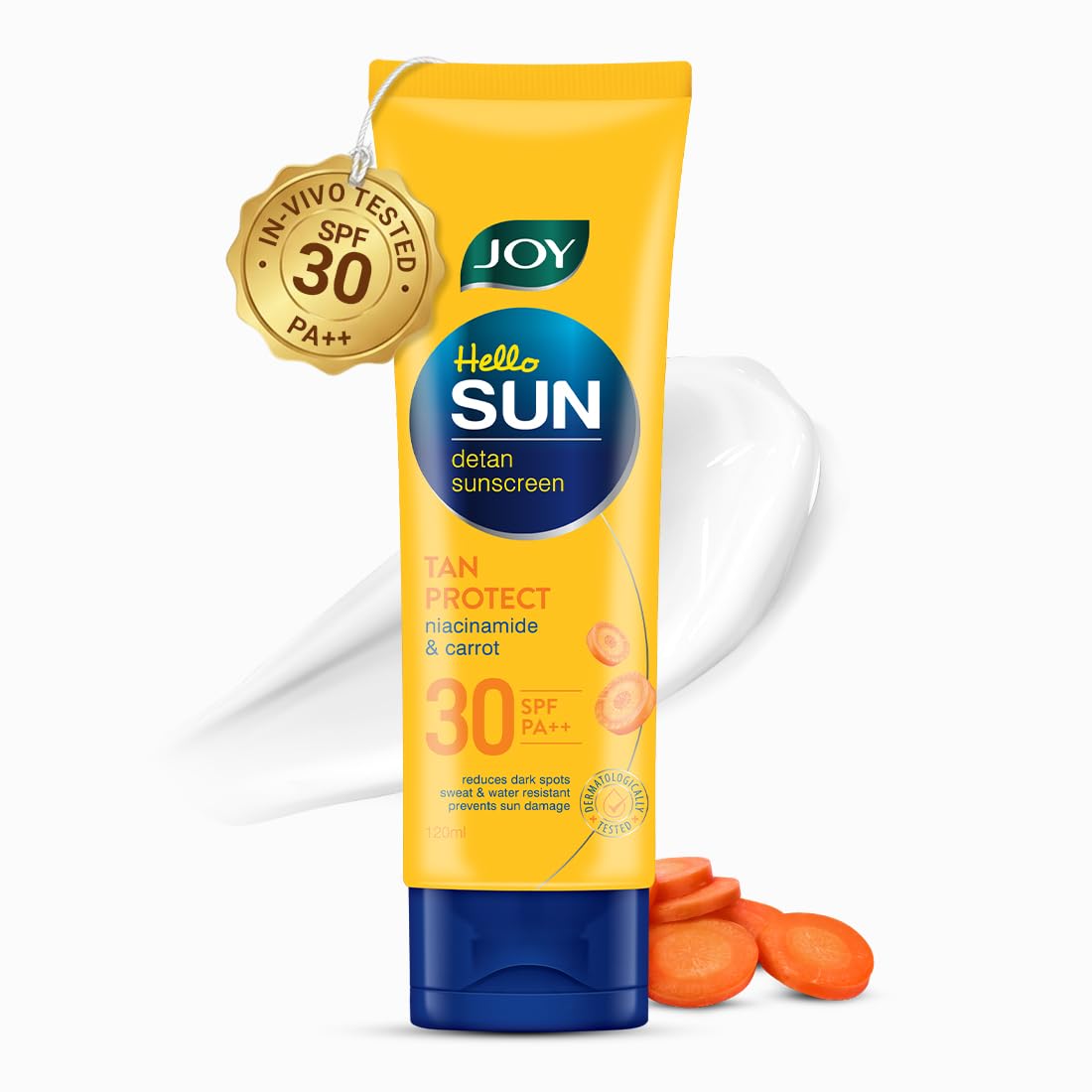 Joy Broad Spectrum SPF 30 Face & Body Sunscreen (120ml) | Sunblock & Anti Tan Sunscreen For Normal to Oily Skin | Lightweight, Non Greasy & Zero White Cast