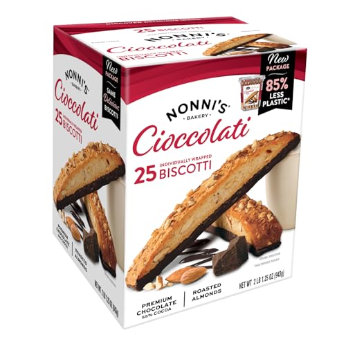 Nonni's Biscotti Value Pack with Larger Cookies, Cioccolati, Red, Cioccolati Roasted Almond, 33.25 oz