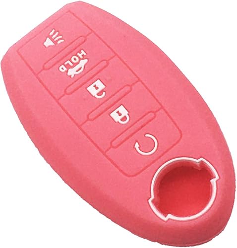 Miniatura 4 de LemSa 2 fundas de goma suave para Nissan Rogue Maxima Altima Sedan Pathfinder Armada Murano 2017 2018 2019 285E3-3TP5A KR5S180144014, negro y rosa