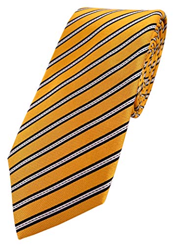 Cravate jaune gold TigerTie pour dynamiser un costume sombre et terne