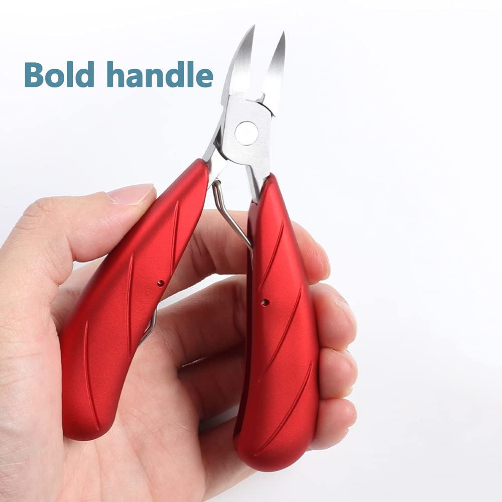 Zehennagelknipser Nagelknipser Nagelhautknipser, Zehennagelknipser - Professionelle rostfreie eingewachsene oder Dicke Zehennägelschneider for Senioren - Premium Scharfer Zehennagelknipser,Rot