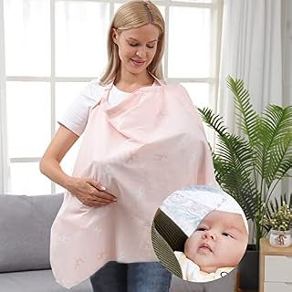 Large Breastfeeding Cover,Soft Nursing Cover,Breast Feeding Coverall with Adjustable Neck Strap ,Breathable Nursing Scarf, Full Privacy Breastfeeding Cover Up Muslin