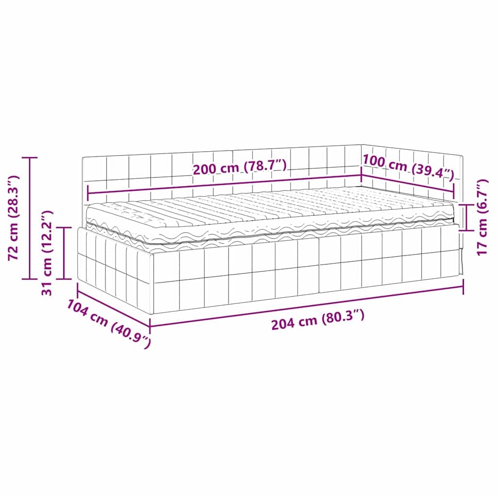 Struttura letto angolare con materasso 2 pezzi blu velluto design moderno comfort robusto telaio in compensato per camera da letto ospiti cameretta salvaspazio supporto stabile