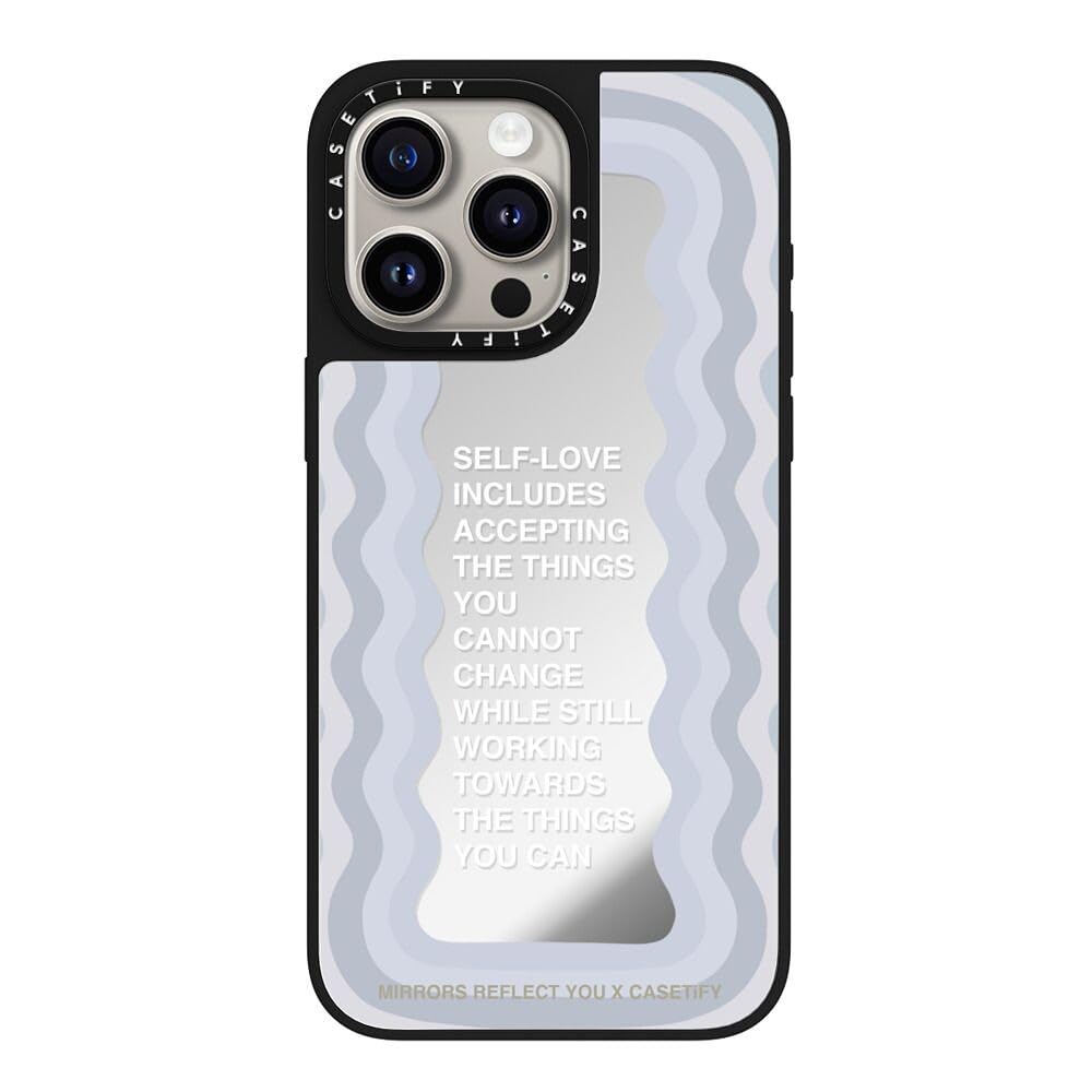 Coque miroir iPhone 15 Pro Max CASETiFY compatible MagSafe argent et noir