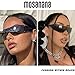 mosanana Y2k Aesthetic Wrap Around Sunglasses for Women Men Cool Futuristic Trendy Fashion Rimless Star Sun Glasses Retro 2000s Rave Shield Shades Black