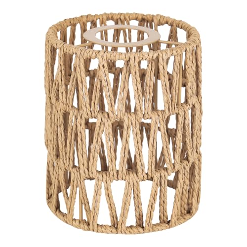 Lampenschirm Rattan, Boho H 15cm, Lampenschirm Hängelampe Vintage, für...