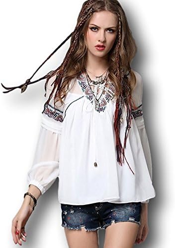 Amazon Co Jp ジズル Zizzle レディース レースアップvネック ブラウス ホワイト 長袖 ボヘミアン ファッション 向け 服 ファッション小物 Amazon Co Jp ジズル Zizzle レディース レースアップvネック ブラウス ホワイト 長袖 ボヘミアン ファッション 向け 服 ファッション小物