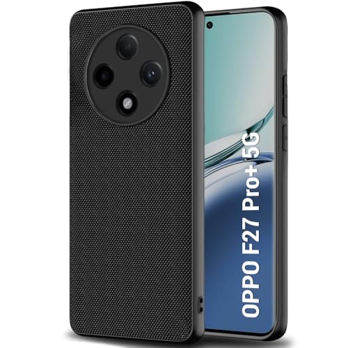 Image of TheGiftKart Back Cover Case for Oppo F27 Pro Plus 5G | Slim & Lightweight | Ultra-Premium Design | Camera Protection Bump | Fabric Texture Case Cover (PC & TPU, Black)
