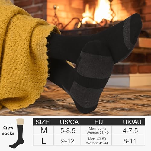 Image of 360 Cushioned Thermal Crew Socks Men Women, Thick &Warm Boot Sports Socks Hunting Sking Hiking Home Work Outdoor