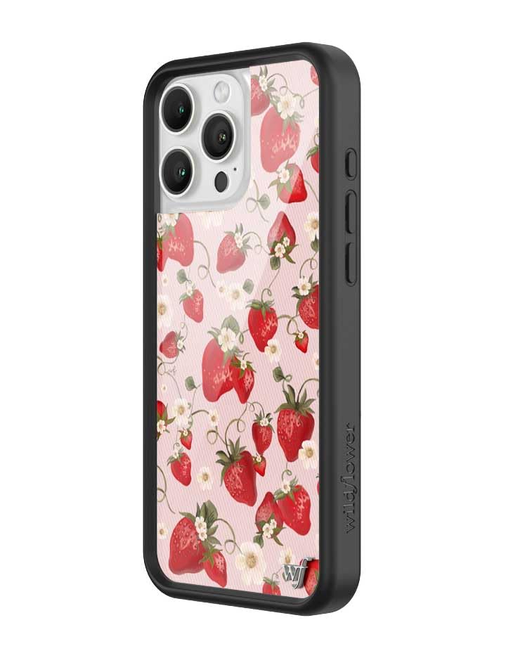 Image of Wildflower Cases - Compatible with iPhone 16 Pro Max | Protective Bumper, 6.5ft Drop Test Certified, Women Owned Small Business | Straw Berry Fields